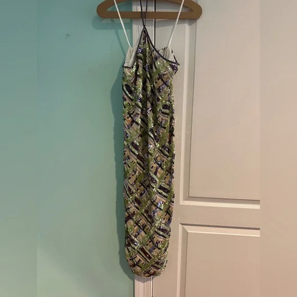 Veronica Beard Cherie Sequin Halter Bodycon Dress - Picture 9 of 13